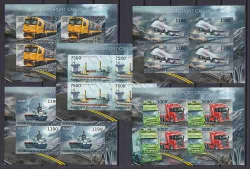 Burundi 2918/2922 B postfr./mnh Flugzeuge Eisenbahn Schiffe LKW 2012