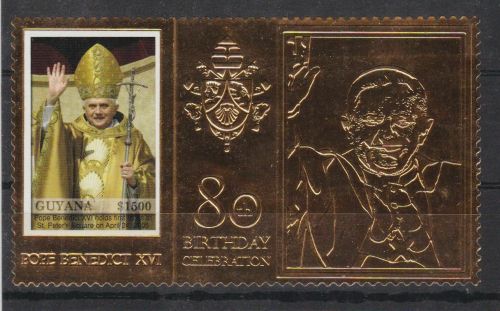 Guyana 7964 postfr./mnh Papst Benedikt pope GOLD