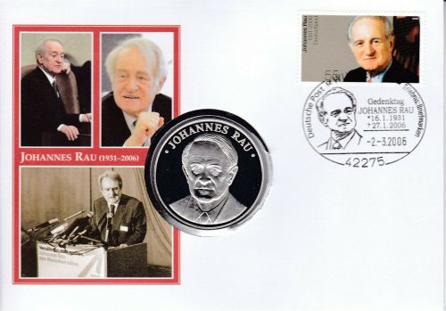 Numisbrief BRD Medaille Johannes Rau 2006