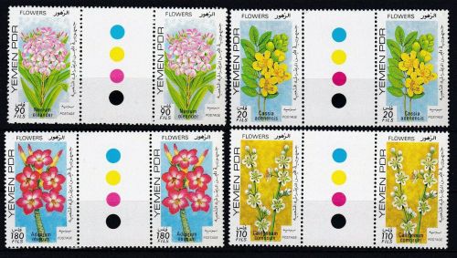PDR Yemen 247/250 gutter pairs postfr./mnh Blumen flowers 1979