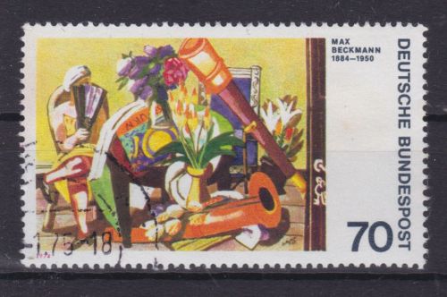 Bund 822 II gest. mit Plattenfehler blauer Fleck zw.Blumenstiel Blätter