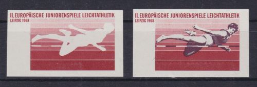DDR 1372 postfr. 2 ungez. Phasendrucke Hochsprung 1968