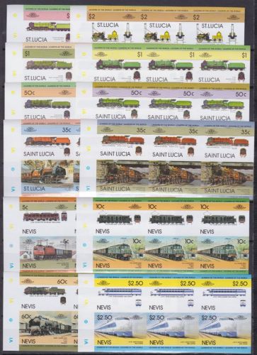 St. Vincent + Nevis postfr./mnh Eisenbahn Phasendrucke proof
