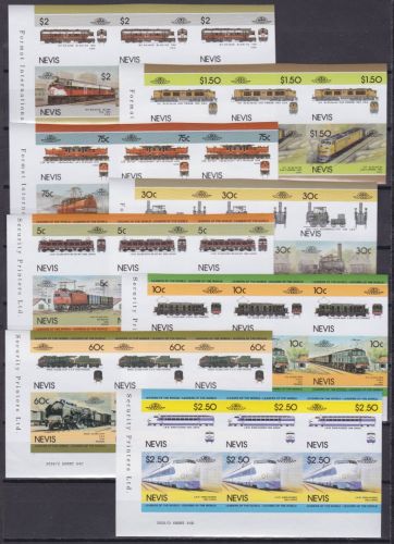 Nevis 202/209+340/347 postfr./mnh Eisenbahn Phasendrucke proof