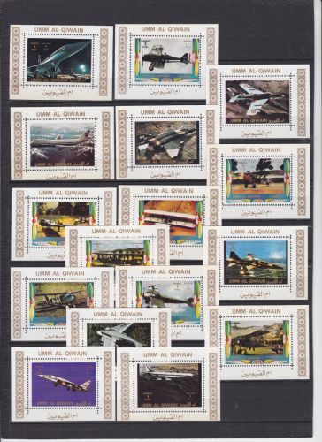 Umm al Qiwain 1274/1289 A+B de Luxe Bloks postfr./mnh Flugzeuge aviation