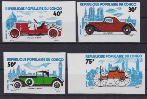 Kongo 464/467 postfr./mnh Autos cars ungez.IMPERF. 1975