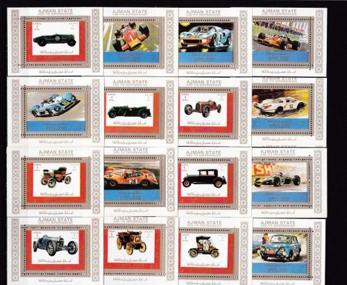 Ajman 2749/2764 A+B postfr./mnh de Luxe Blocks Autos cars (weiß) 1972