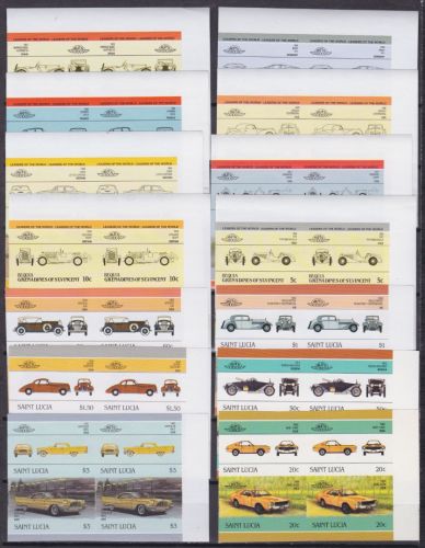 Bequia + St. Lucia postfr./mnh Autos cars 1984/1986 ungez.IMPERF.