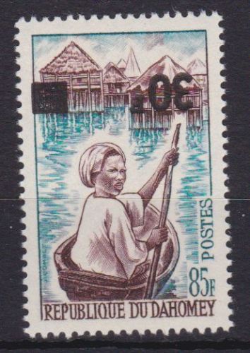 Dahomey 305 postfr. Überdrucke 1967 kopfstehender Aufdruck