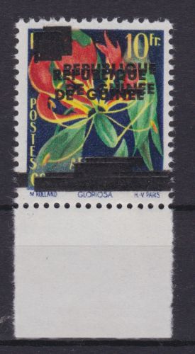 Guinea Nr. 1 postfr. Freimarken 1959 mit Doppeltem Aufdruck