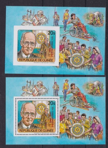 Guinea Block 183 A+B b postfr. Rotary Harris 1985