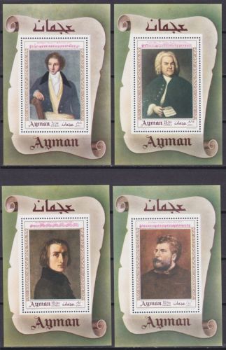 Ajman Block 114/117 postfr./mnh Musik Liszt Bach Bizer Bellini 1969