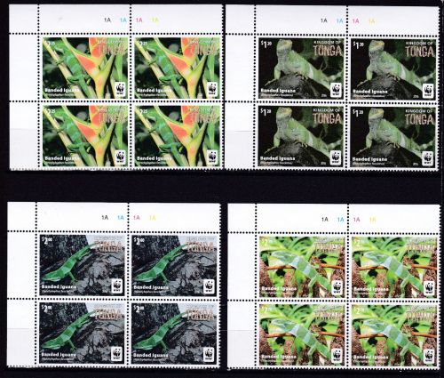 Tonga 2098/2101 postfr. Leguan Bended Iguana WWF 2016
