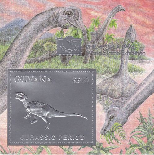 Guyana Block 430 postfr./mnh Dinosaurier 1994 SILBER