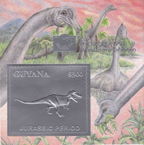 Guyana Block 432 postfr./mnh Dinosaurier 1994 SILBER