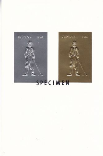 Guyana 4522/4523 BB postfr./mnh Charlie Chaplin 1994 SILBER+GOLD SPECIMEN