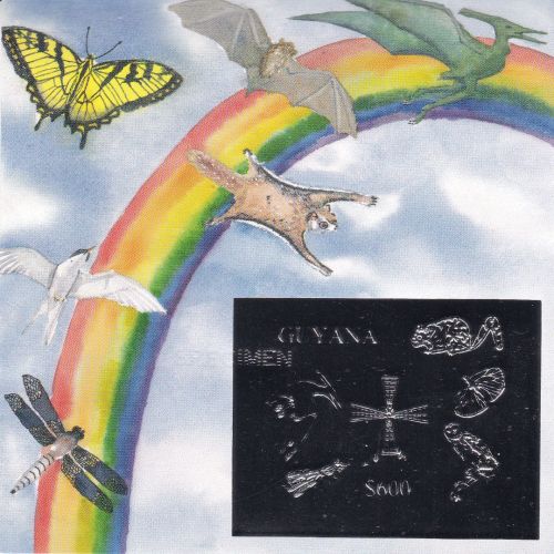 Guyana Block 251 postfr./mnh Vögel Dinos Eule 1993 SILBER SPECIMEN