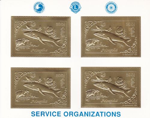 Mongolei 2471 KB postfr./mnh Wal Dino Schmetterlinge 1993 GOLD SPECIMEN