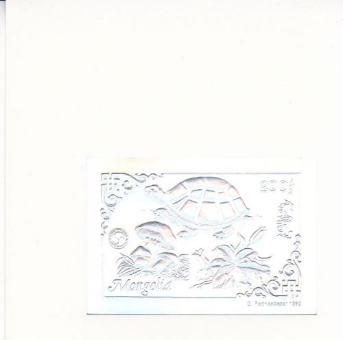 Mongolei Block 229 postfr./mnh Schildkröte Pilze Blumen 1993 SILBER PROOF