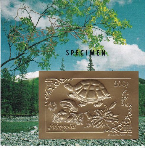 Mongolei Block 228 postfr/mnh Schildkröte Pilze Blumen 1993 GOLD SPECIMEN