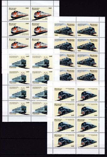 Gabun 1544/1547 postfr. Eisenbahn railway 2000