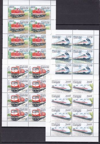 Gabun 1507/1510 postfr. Eisenbahn railway 2000