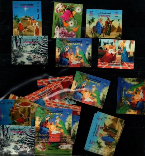 Jemen 10 x 1087/1092 postfr. Weihnachten Christmas 1970 3-D