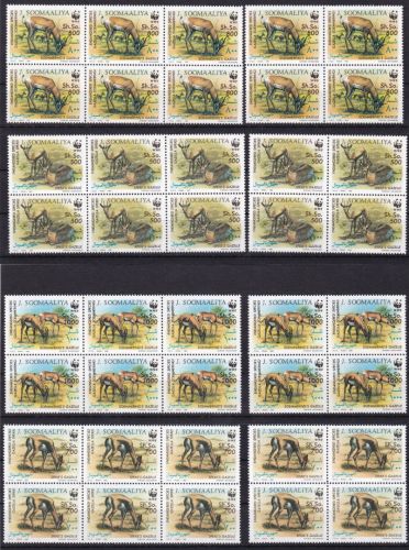 Somalia 10 x 436/439 postfr. Gazelle WWF 1992