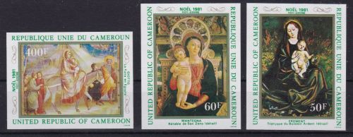 Kamerun 965/967 postfr./mnh Gemälde paintings 1981 ungez.IMPERF.