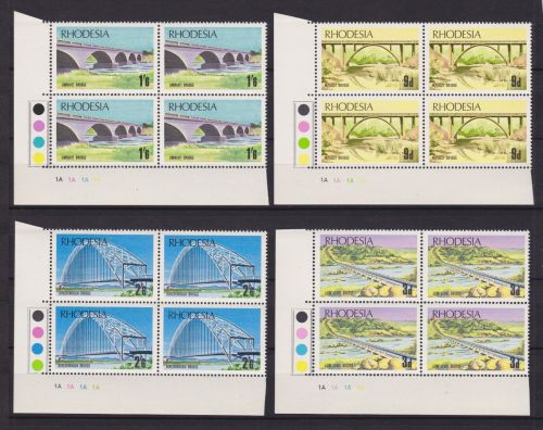 Rhodesien 84/87 postfr./mnh Brücken Plate blocks