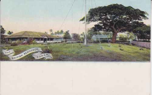 Tonga Ganzsache/ppc ca. 1898 The British Residency
