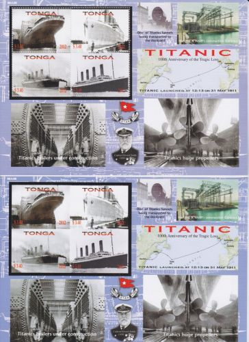 Tonga 1778/1781 postfr./mnh Titanic Schiffe ungez.IMPERF. 2012