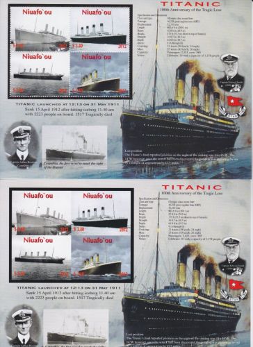 Niuafo`ou 469/472 postfr./mnh Titanic Schiffe ungez.IMPERF.
