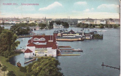AK Hamburg Alsterpanorama MSP 17 SMS Moltke 1917