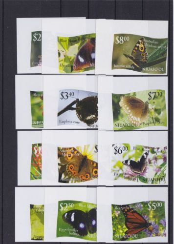 Niuafo´ou 445/456 U postfr./mnh Schmetterlinge butterflies ungez. IMPERF.