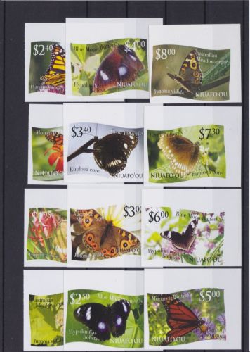 Niuafo´ou 445/456 U postfr./mnh Schmetterlinge butterflies ungez. IMPERF.