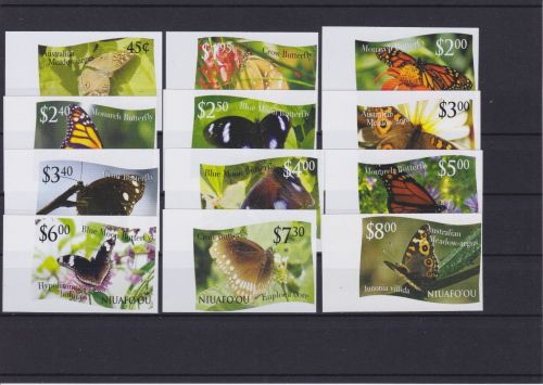 Niuafo´ou 445/456 U postfr./mnh Schmetterlinge butterflies ungez. IMPERF.