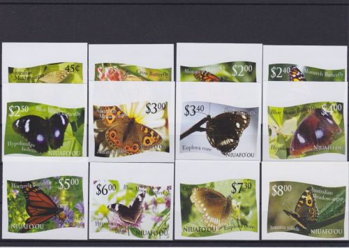 Niuafo´ou 445/456 U postfr./mnh Schmetterlinge butterflies ungez. IMPERF.