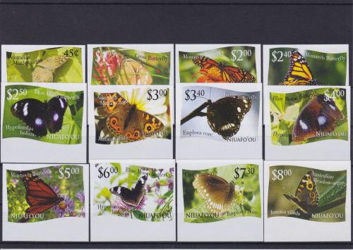 Niuafo´ou 445/456 U postfr./mnh Schmetterlinge butterflies ungez. IMPERF.