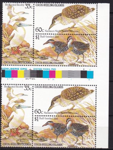 Cocos Isl. 137/139 postfr./mnh Vögel birds 1985 gutter pair