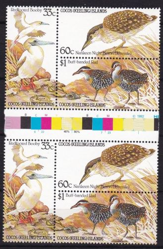 Cocos Isl. 137/139 postfr./mnh Vögel birds 1985 gutter pair