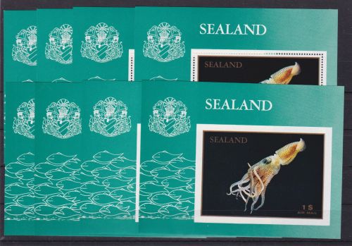 Sealand je 4 gezähnte+ungezähnte Blocks postfr./mnh Tiere animals Kalmar