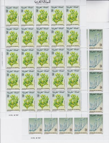 Marokko 1119/1120 im 25erBogen postfr./mnh Blumen flowers1987
