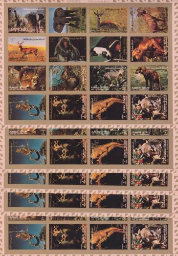 Ajman 10 x 2685/2700 postfr./mnh Tiere animals 1972