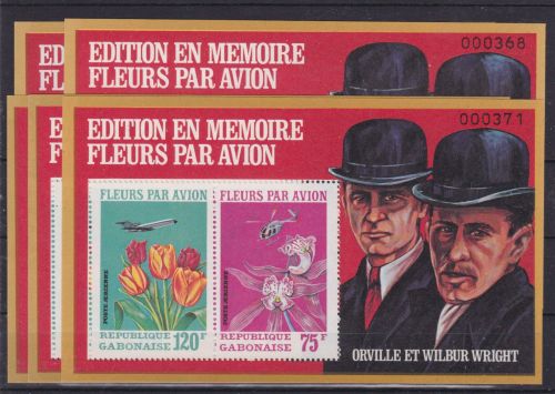 Gabun 5 x Block 21 Ab postfr./mnh Blumen flowers 1971