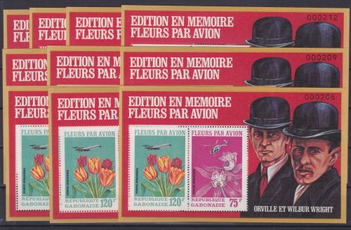 Gabun 10 x Block 21 Ab postfr./mnh Blumen flowers 1971