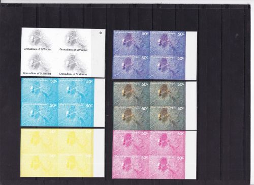St. Vincent Grenadinens 566 postfr./mnh Krabbe 1987 Phasendrucke proofs