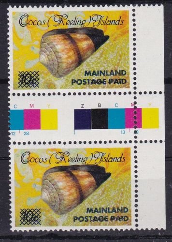 Cocos Isl. 240 II postfr./mnh Muscheln 1991 gutter pair