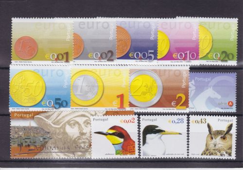 Portugal 2002 postfr. 10 Jahrgänge ohne Blocks und Zd-Bögen Michel 772 €