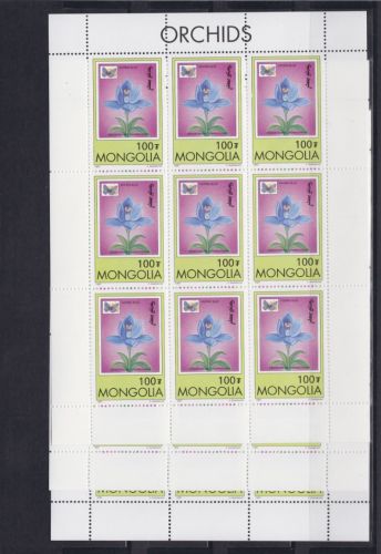 Mongolei postfr./mnh 65 mini sheets incl. proofs Orchids 1997